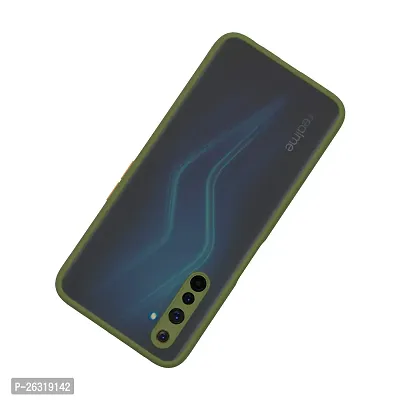 SUNNY FASHION Hard Matte Finish Smoke Case with Soft Side Frame Fit Protective Back Case Cover for Realme 7 [Translucent Ant-Slip Matte] Smoke Dark Green-thumb4