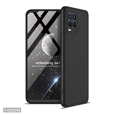 SUNNY FASHION Double Dip 3-in-1 Full 360 Protection Back Case Cover for Realme 8 Pro/Realme 8 (4G) (Black)