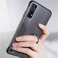 SUNNY FASHION Stylish Back Cover for Realme 7 Pro Ultra Slim Frameless Hard Mate PC Cover Transparent Matte Phone Case with Finger Ring Back Case Cover for Realme 7 Pro - Black-thumb4