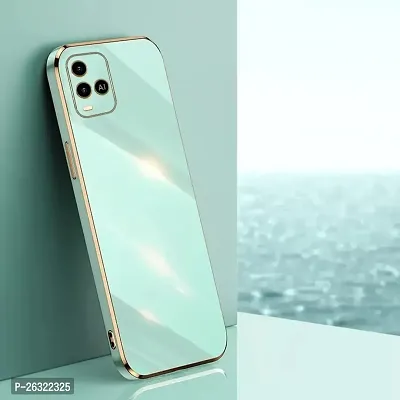 SUNNY FASHION Liquid TPU Silicone Shockproof Flexible with Camera Protection Soft Back Case Cover for Vivo Y21 / Y21T / Y21A / Y21e / Y33s / Y33T (Mint Green)-thumb2