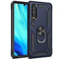 SUNNY FASHION Dual Layer Tough Rugged Ring Holder Stand Armor Shockproof Drop Protection Case Cover?for Samsung Galaxy A70 - Blue-thumb1