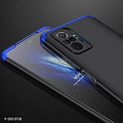 SUNNY FASHION Double Dip 3-in-1 Full 360 Protection Back Case Cover for Redmi Note 10 Pro/Note 10 Pro Max (Blue)-thumb2