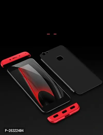 SUNNY FASHION Back Case Cover for Vivo V7 Plus 3-in-1 360 Degree Protection Anti Slip Super Slim Back Cover for Vivo V7 Plus (Black and Red)-thumb5