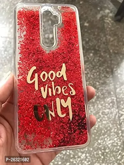SUNNY FASHION Back Cover for Oppo A5 2020 / A9 2020 Good Vibes Only Designer Moving Liquid Floating Waterfall Girls Soft TPU Running Glitter Sparkle Back Case Cover for Oppo A5 2020 / A9 2020 (Red)