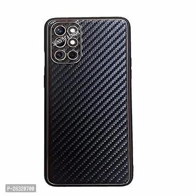 SUNNY FASHION Shockproof Carbon Fiber Armor Camera Protection Back Case Cover for OnePlus 8T / OnePlus 9R (Black)-thumb0