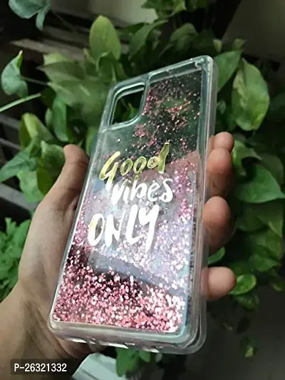Sunny Fashion Good Vibes Only Designer Quicksand Moving Liquid Floating Waterfall Girls Soft TPU Mobile Back Cover for Samsung Galaxy A71 (Running Glitter Sparkle Pink)-thumb4
