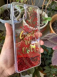 SUNNY FASHION Back Cover for Samsung Galaxy M12 / F12 / A12 Good Vibes Only Designer Moving Liquid Floating Waterfall Girls Soft TPU Glitter Back Case Cover for Samsung M12 / F12 / A12 (Red)-thumb3