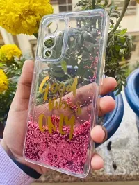 Sunny Fashion OnePlus 9 Good Vibes Only Designer Moving Liquid Floating Waterfall Girls Soft TPU Running Glitter Sparkle Back Cover Case for OnePlus 9 - Pink-thumb1