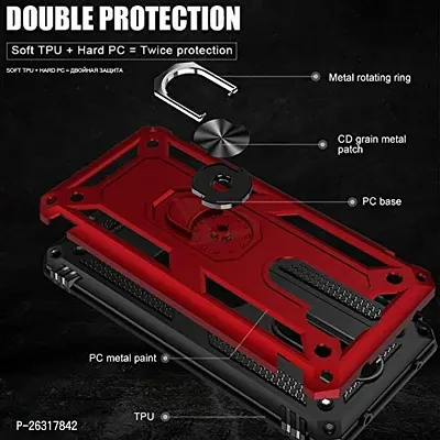 Sunny Fashion Dual Layer Tough Rugged Ring Holder Stand Armor Shockproof Drop Protection Case Cover?for Xiaomi Redmi Note 8 - Blue-thumb4