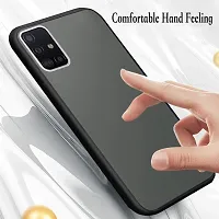 SUNNY FASHION Hard Matte Finish Smoke Case with Soft Side Frame Fit Protective Back Case Cover for Samsung Galaxy A71 [Translucent Ant-Slip Matte] Smoke Black-thumb3