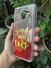 SUNNY FASHION Back Cover for Samsung Galaxy J6 2018 Good Vibes Only Designer Quicksand Moving Liquid Floating Waterfall Girls Soft TPU Mobile Back Case Cover for Samsung Galaxy J6 2018 - Red-thumb1