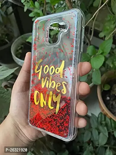 SUNNY FASHION Back Cover for Samsung Galaxy J6 2018 Good Vibes Only Designer Quicksand Moving Liquid Floating Waterfall Girls Soft TPU Mobile Back Case Cover for Samsung Galaxy J6 2018 - Red-thumb2