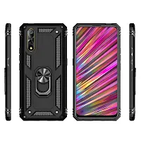 SUNNY FASHION Back Cover for Vivo S1 Magnetic Ring Holder 360 Stand Shockproof Protection Dual Layer Bumper Hard Back Case for (Vivo S1, Black)-thumb1