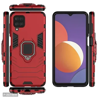 SUNNY FASHION Back Case for Samsung Galaxy F62 Hybrid Shockproof Armor Case with Ring Kickstand Stylish Back Cover for Samsung Galaxy F62- Red-thumb2