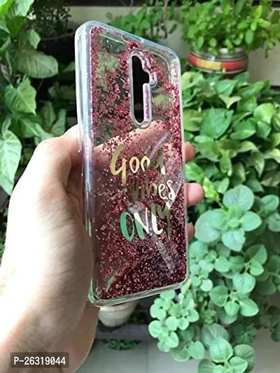 Sunny Fashion Good Vibes Only Designer Quicksand Moving Liquid Floating Waterfall Girls Soft TPU Mobile Back Cover for Oppo Reno 2Z / 2F (Running Glitter Sparkle Pink)-thumb3