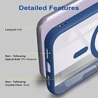 SUNNY FASHION Back Case Cover Compatible for iPhone 14 Mag-Safe Support Wireless Magnetic Shockproof Transparent Case for iPhone 14 (Blue)-thumb4