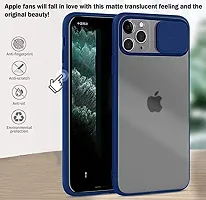 SUNNY FASHION Camera Lens Slide Protection Matte Back Case Cover Compatible for iPhone 12 / iPhone 12 Pro - Blue-thumb2