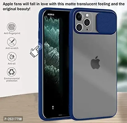 SUNNY FASHION Camera Lens Slide Protection Matte Back Case Cover Compatible for iPhone 12 / iPhone 12 Pro - Blue-thumb3