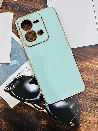 SUNNY FASHION Liquid TPU Silicone Shockproof Flexible with Camera Protection Soft Back Case Cover for Vivo V25 5G