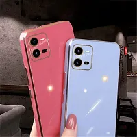 SUNNY FASHION Liquid TPU Silicone Shockproof Flexible with Camera Protection Soft Back Case Cover for Vivo V25 5G (White)-thumb2