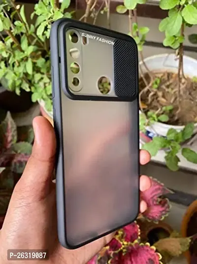Sunny Fashion Camera Lens Slide Protection Shutter Flexible Removable Case Stylish Matte Back Case Cover for Xiaomi Redmi 9 / 9C (Black)-thumb2