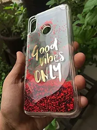 SUNNY FASHION Back Cover for Xiaomi Redmi Note 7/Note 7 Pro (TPU, Plastic | Red | Good Vibes With Running Glitter )-thumb3