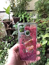 Sunny Fashion Good Vibes Only Designer Quicksand Moving Liquid Floating Waterfall Girls Soft TPU Mobile Back Cover for Oppo A53 (Running Glitter Sparkle Pink)-thumb1