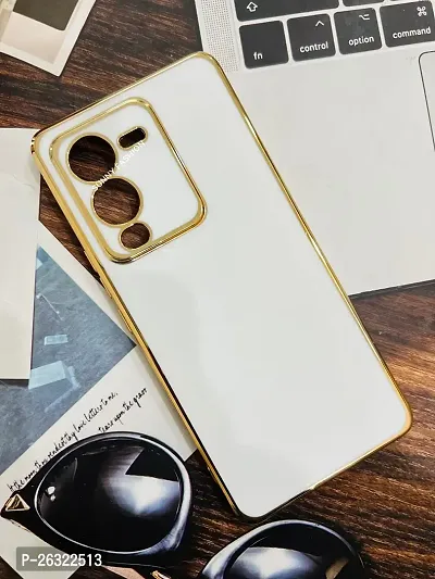 Sunny Fashion Back Cover for Vivo V25 Pro 5G Liquid TPU Silicone Shockproof Flexible with Camera Protection Soft Back Cover Case for Vivo V25 Pro 5G (White)-thumb0