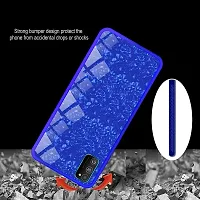 Sunny Fashion Luxury Marble Pattern Glass Back Case Cover for Samsung Galaxy S20 Plus - Blue-thumb2