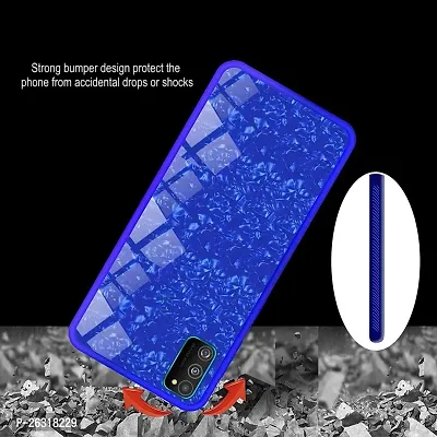 Sunny Fashion Luxury Marble Pattern Glass Back Case Cover for Samsung Galaxy S20 Plus - Blue-thumb3