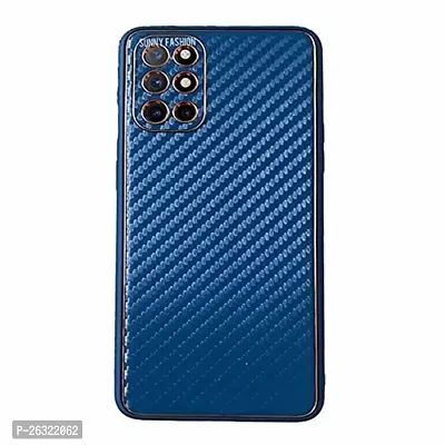 SUNNY FASHION Shockproof Carbon Fiber Armor Camera Protection Back Case Cover for OnePlus 8T / OnePlus 9R (Blue)