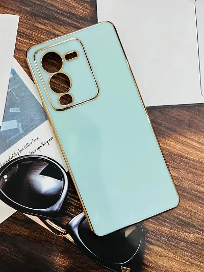 SUNNY FASHION Liquid TPU Silicone Shockproof Flexible with Camera Protection Soft Back Case Cover for Vivo V25 Pro5G