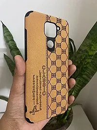 SUNNY FASHION Back Case for Redmi Note 9 Camera Protection Shockproof Slim Leather Back Case Cover for Redmi Note 9 (Light Brown)-thumb1