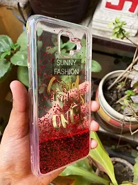 SUNNY FASHION Mobile Back Cover Case for Samsung Galaxy J6 Plus Good Vibes Only Transparent Liquid Floating Glitter Back Cover for (Samsung Galaxy J6 Plus, Red)-thumb2