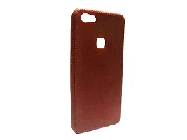 Sunny Fashion Leather Stiched Slim Fit Back Case Cover for Vivo Y81 - Brown-thumb1