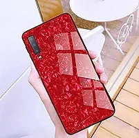 SUNNY FASHION Back Cover for Xiaomi Mi A3 Marble Finish Glass for Xiaomi Mi A3 - Red-thumb2