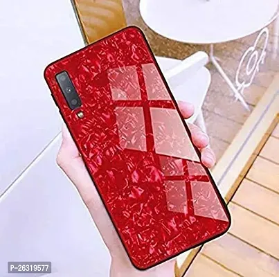 SUNNY FASHION Back Cover for Xiaomi Mi A3 Marble Finish Glass for Xiaomi Mi A3 - Red-thumb3