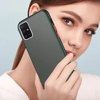 SUNNY FASHION Hard Matte Finish Smoke Case with Soft Side Frame Fit Protective Back Case Cover for Samsung Galaxy A51 [Translucent Ant-Slip Matte] Smoke Green-thumb3