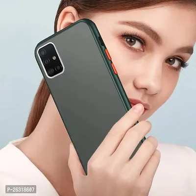 SUNNY FASHION Hard Matte Finish Smoke Case with Soft Side Frame Fit Protective Back Case Cover for Samsung Galaxy A51 [Translucent Ant-Slip Matte] Smoke Green-thumb4