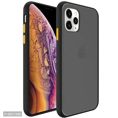 SUNNY FASHION Hard Matte Finish Smoke Case with Soft Side Frame Fit Protective Back Case Cover for iPhone 12 / iPhone 12 pro [Translucent Ant-Slip Matte] Smoke Black