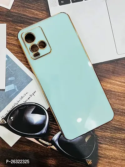 SUNNY FASHION Liquid TPU Silicone Shockproof Flexible with Camera Protection Soft Back Case Cover for Vivo Y21 / Y21T / Y21A / Y21e / Y33s / Y33T (Mint Green)-thumb0