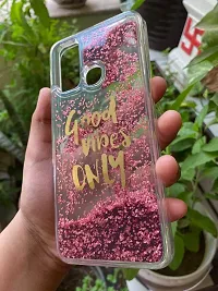 Sunny Fashion Good Vibes Only Designer Quicksand Moving Liquid Floating Waterfall Girls Soft TPU Mobile Back Cover for Vivo Y50 / Y30 (Running Glitter Sparkle Pink)-thumb3