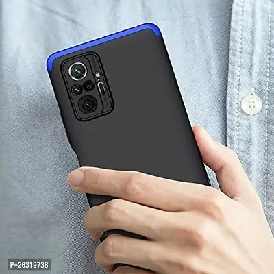 SUNNY FASHION Double Dip 3-in-1 Full 360 Protection Back Case Cover for Redmi Note 10 Pro/Note 10 Pro Max (Blue)-thumb5