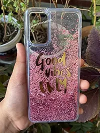 SUNNY FASHION Back Cover for Vivo X60 Pro Good Vibes Only Designer Moving Liquid Floating Waterfall Girls Soft TPU Running Glitter Sparkle Back Case Cover for Vivo X60 Pro (Pink)-thumb3