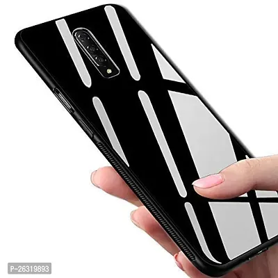 SUNNY FASHION Tempered Glass Back with Soft Edge TPU Full Protective Back Case Cover for OnePlus 8 - Black-thumb4