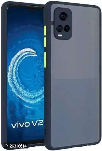 SUNNY FASHION Back Cover for Vivo V20 Pro Hard Matte Finish Smoke Case with Soft Side Frame Fit Protective for (Vivo V20 Pro, Blue)