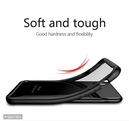 Sunny Fashion Ultra Thin Shock Proof 4 Sides Protection Clear Transparent Back Cover Case with Black Border for Samsung Galaxy A70s / A70 - Black-thumb3