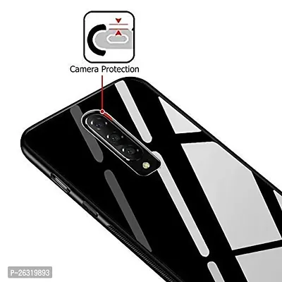 SUNNY FASHION Tempered Glass Back with Soft Edge TPU Full Protective Back Case Cover for OnePlus 8 - Black-thumb3