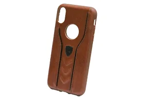 Sunny Fashion Leather Back Case Cover for iPhone X/XS - Brown-thumb2