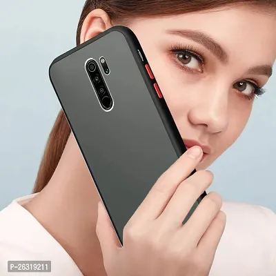 SUNNY FASHION Hard Matte Finish Smoke Case with Soft Side Frame Fit Protective Back Case Cover for Oppo A5 2020 / A9 2020 [Translucent Ant-Slip Matte] Smoke Black-thumb5